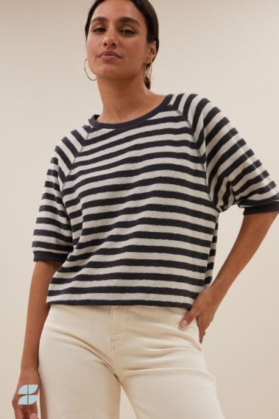 by-bar/Neva slub stripe top