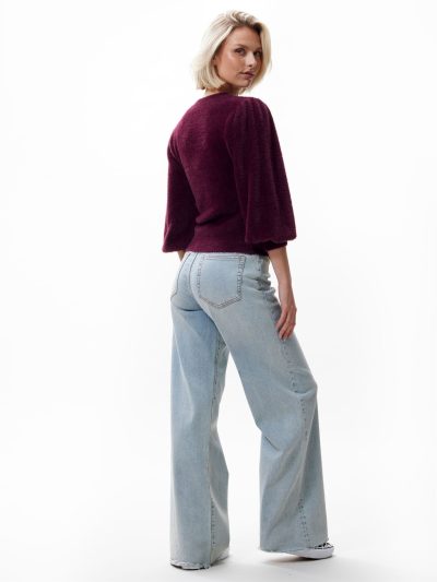 Catwalk J/Fuzzy puff knit wine - Afbeelding 3