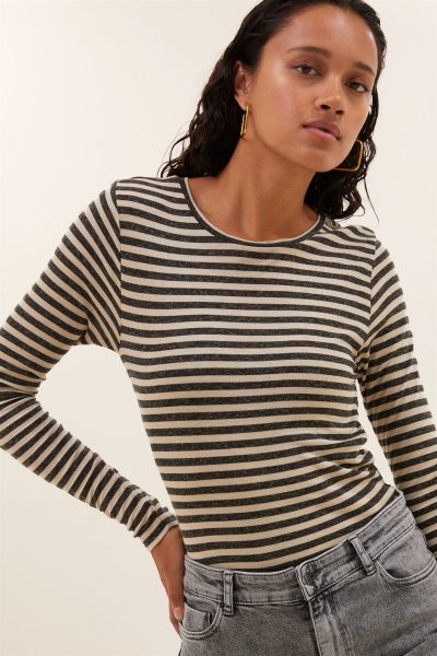 by-bar/ Basic l/s stripe top
