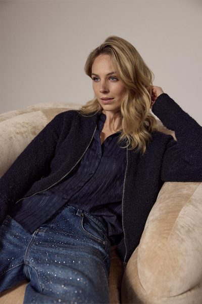 Tramontana/Boucle card. zipper