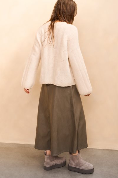 Yaya/Faux leather A-line skirt