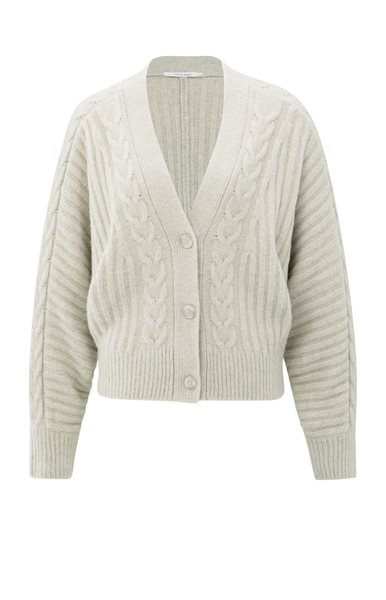 Yaya/Knit cardigan cable bw/s