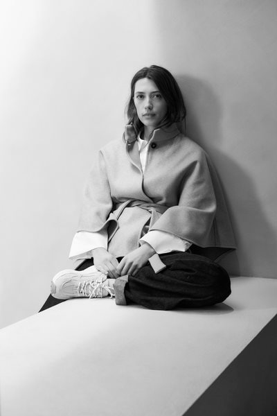 Yaya/Soft woven poncho collar