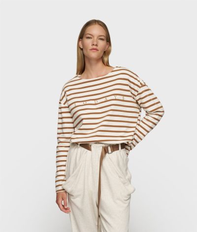 10Days/Boat neck top stripes