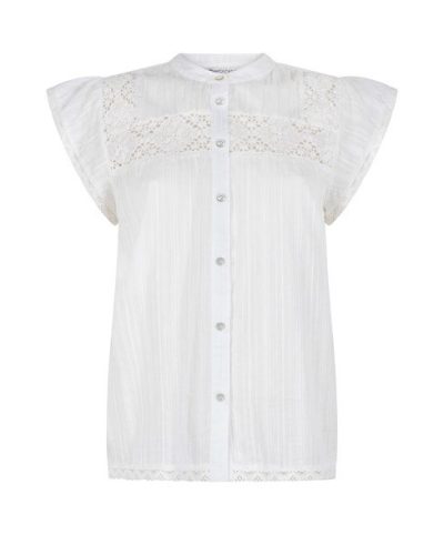 Tramontana/Blouse ss lace tape