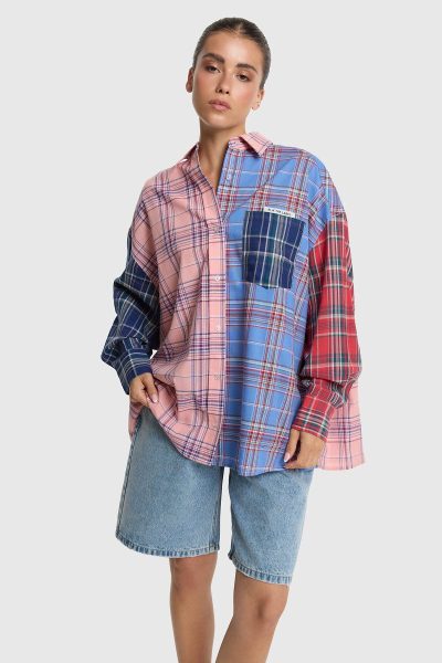 Alix/ Check mix blouse