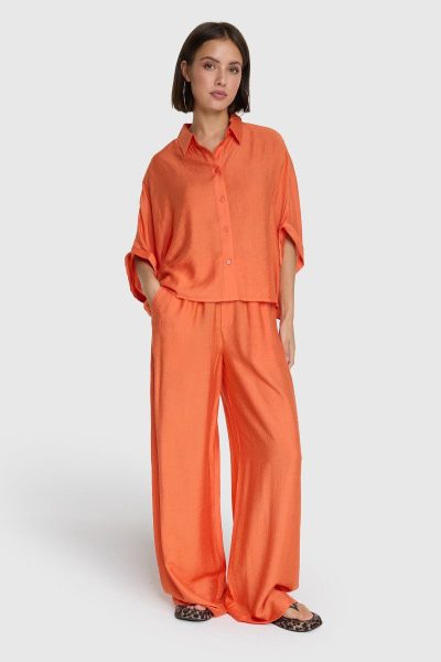 Alix/ Irregular wide leg pants