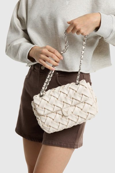 Alix/ Small boucle bag cream