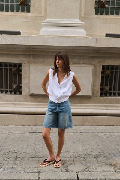 Yaya/Denim bermuda midblue