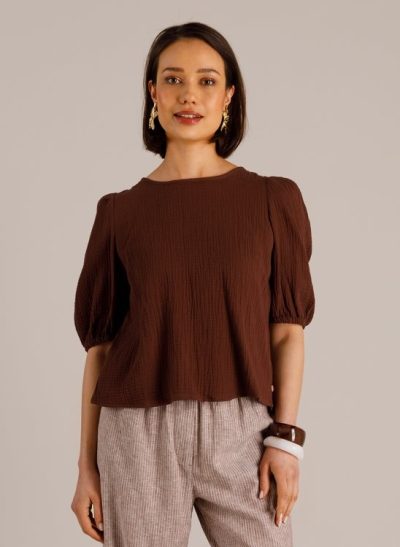 Yest /Maja top Coffee brown